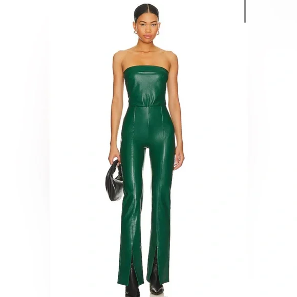 New Amanda Uprichard Callie Tube Top in Green
leather strapless revolve - Picture 2 of 6